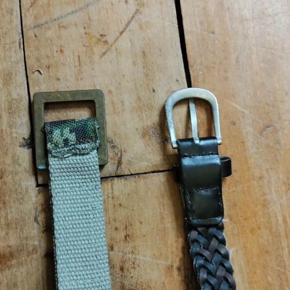 Toddler Boys Camouflage and Braided Belt Bundle Brown Black Green Easter Wedding